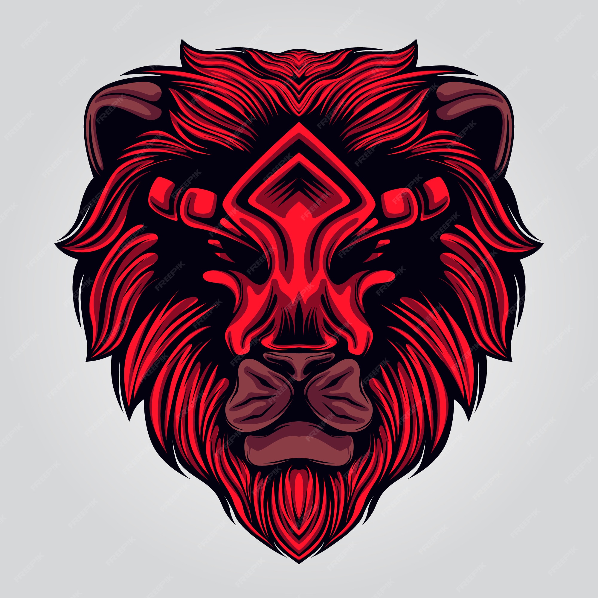 Premium Vector Red lion illustration