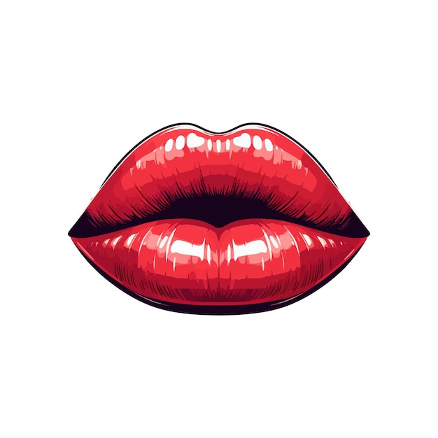 Vector red lips ai generated image