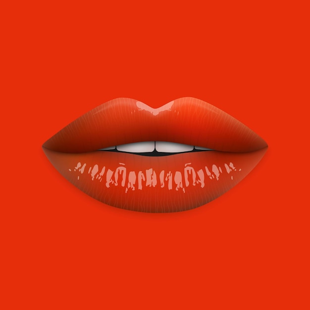 Red lips isolated