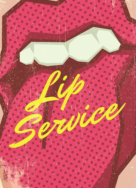 Red lips poster illustration