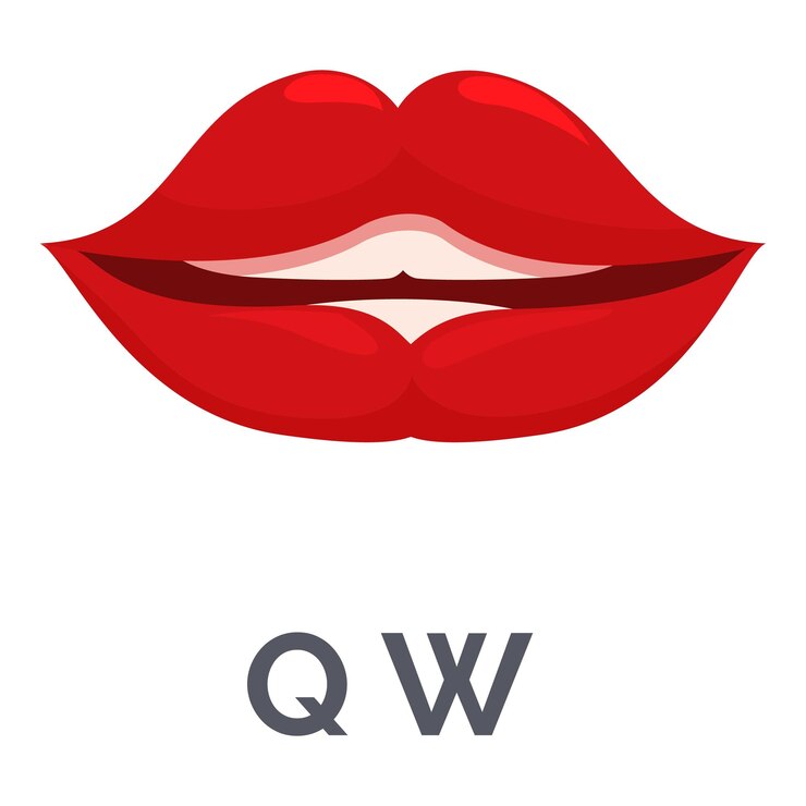 Vector 은 입술이 모음 소리를 발음하는 교육용 qw