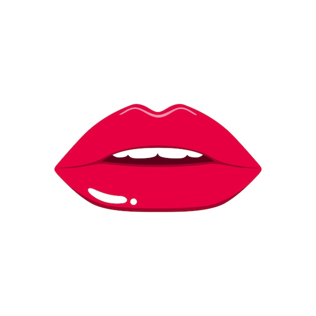 red lips vector logo