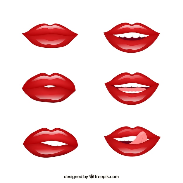 Vector red lips