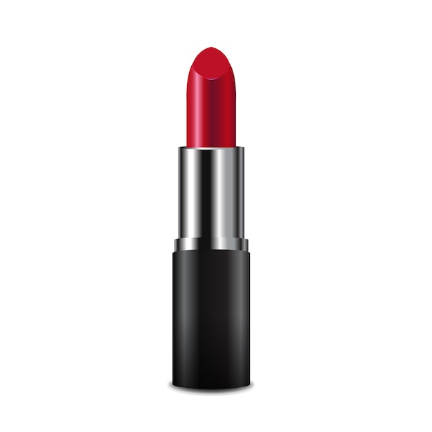 Fondo bianco isolato rossetto rosso