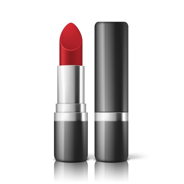 Red lipstick on white background.  illustration