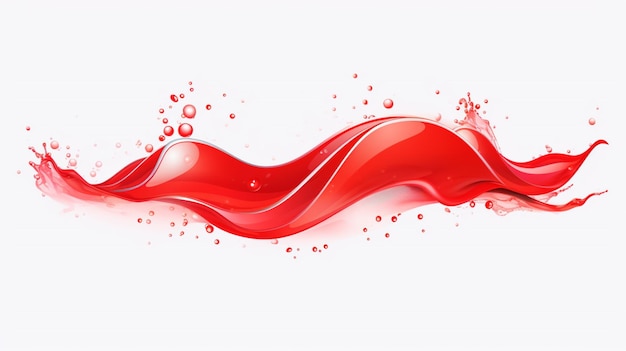 Vector red liquid with bubbles that is red and white