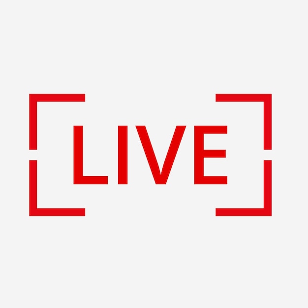 Red live button icon for TV and Streaming