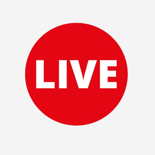 Red live button icon for TV and Streaming