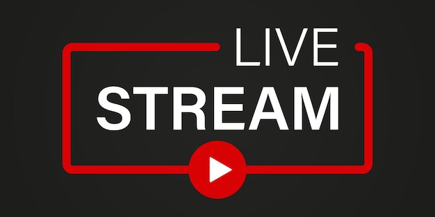 Red Live Line Stream Sign Streaming TV Banner Online Broadcast News Show Channel Television