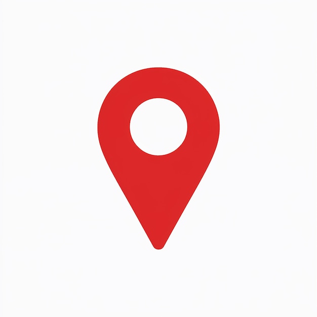 Вектор Красный значок местоположения для карт и навигационных приложений треугольный дизайн с круглым центральным отверстием