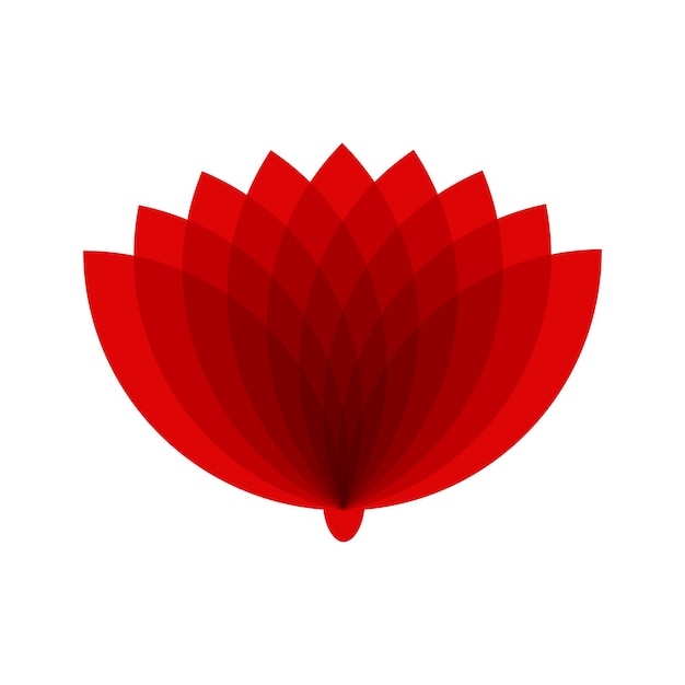 Red Lotus Flower Royalty Logo Vector Design