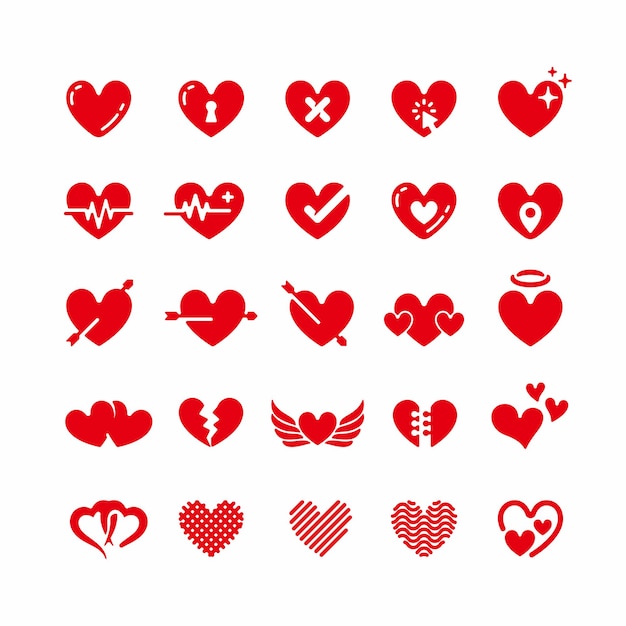 Vector red love design with different concept.