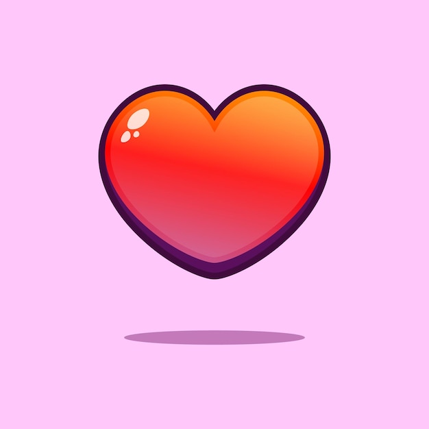 Red love heart icon symbol