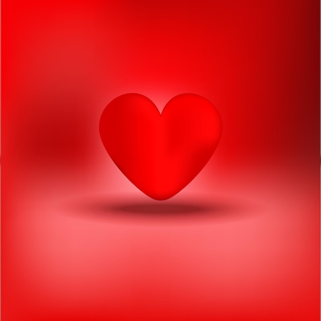 Vector red love heart symbol romantic background