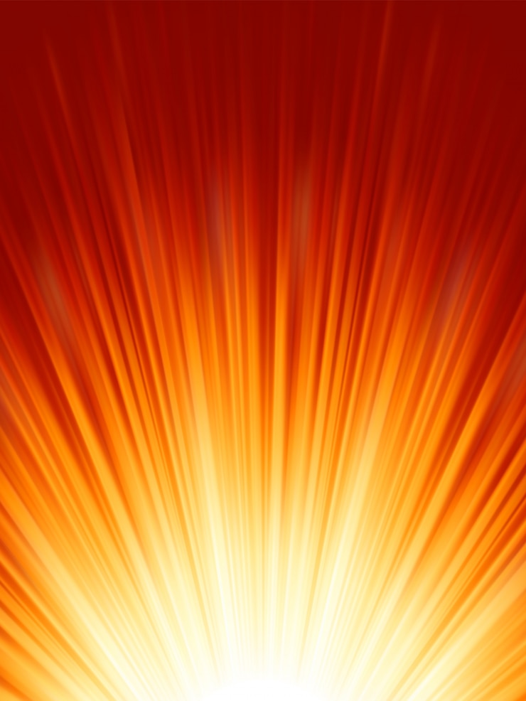 Vector red luminous rays. 