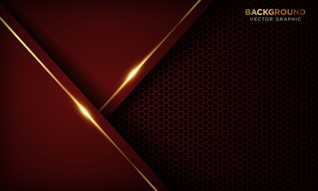 Premium Vector | Red luxury background with overlap layers. texture with  golden line and shiny golden light effect.