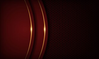 Red luxury background with overlap layers. texture with golden line and shiny golden light effect.