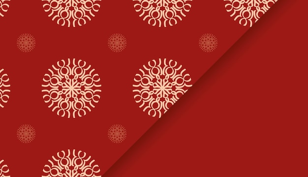 Banner di lusso rosso con motivo geometrico beige