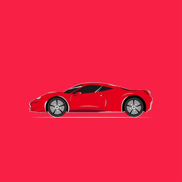 Red luxury car vector illustration