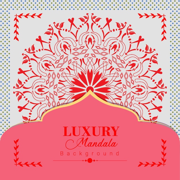 Vector red luxury mandala design template
