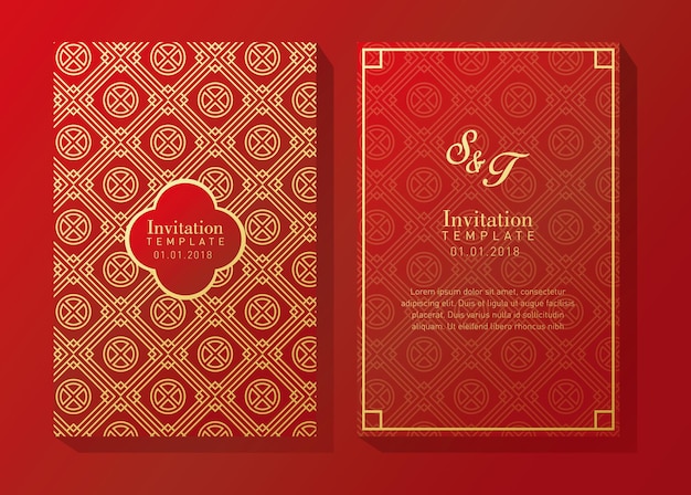 Red Luxury Pattern for Invitation