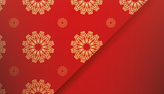 Red luxury poster with beautiful oriental ornament