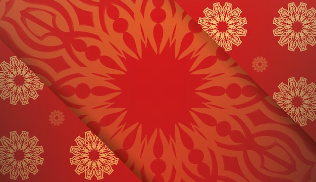 Red luxury poster with a beautiful pattern