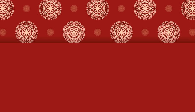 Red luxury poster with beige ornament