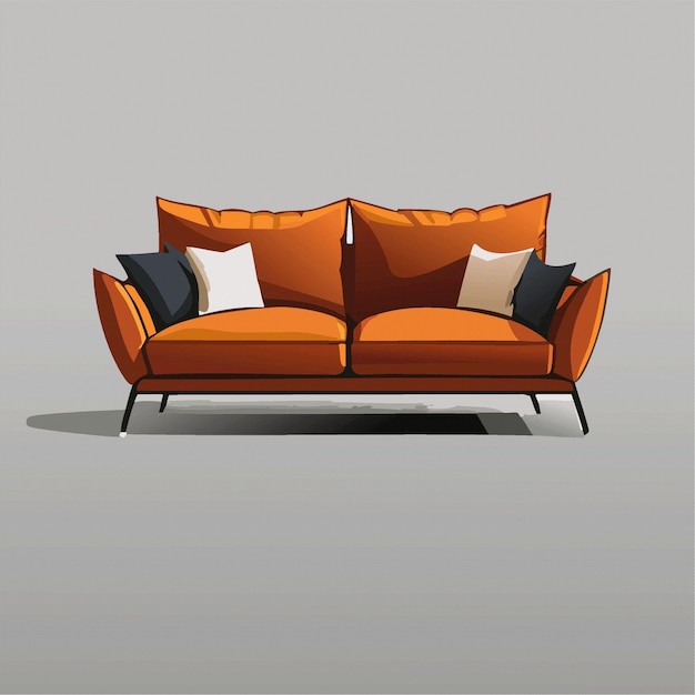 Красный роскошный диван для дома реалистичная векторная иллюстрация