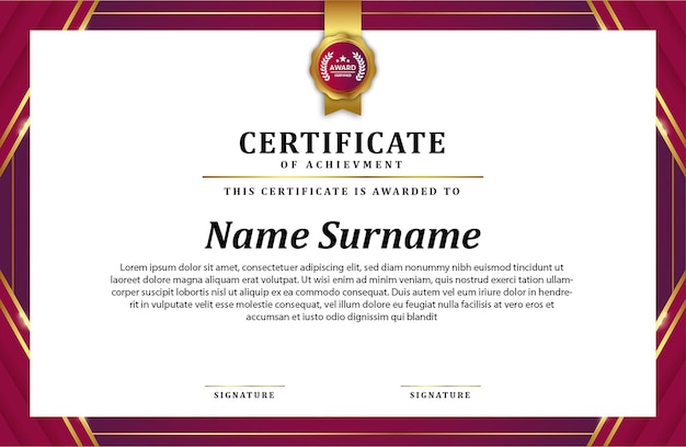 Red Luxury Template Certificate