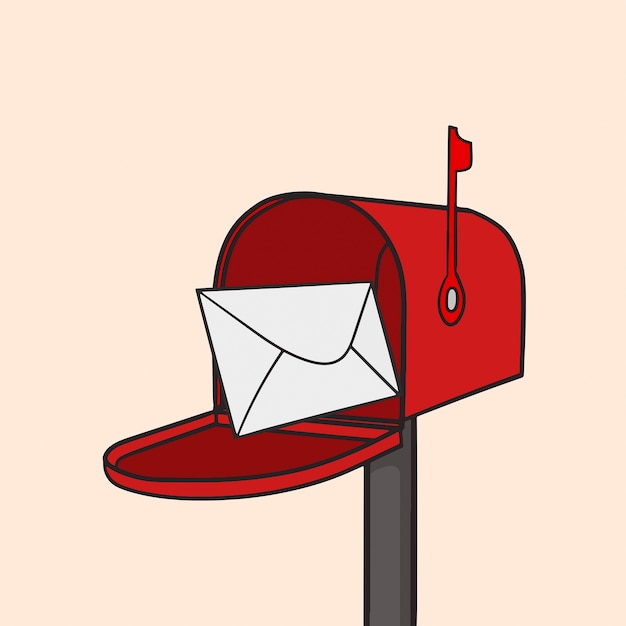 Vector red mail box illustration