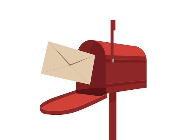 red mailbox post letter vector