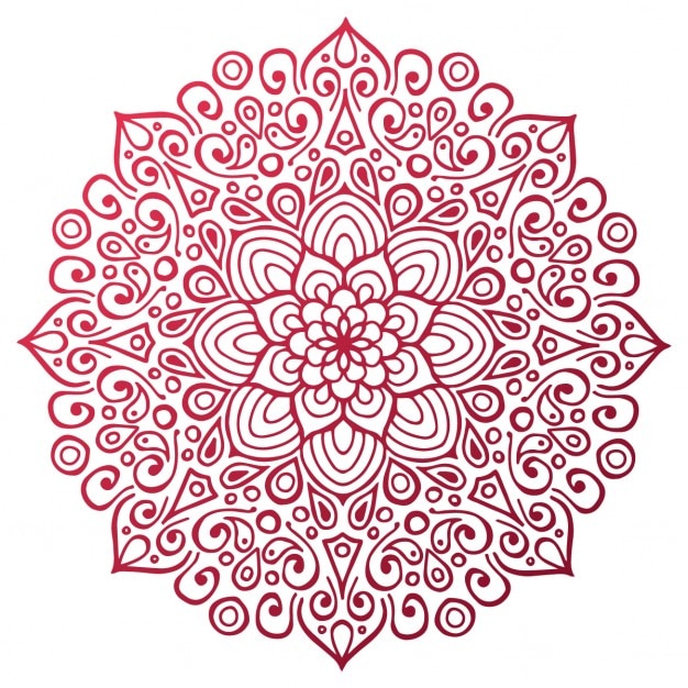 Red mandala outline