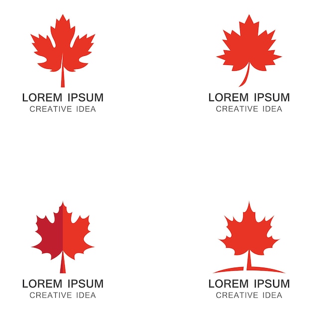 Red Maple leaf logo illustration