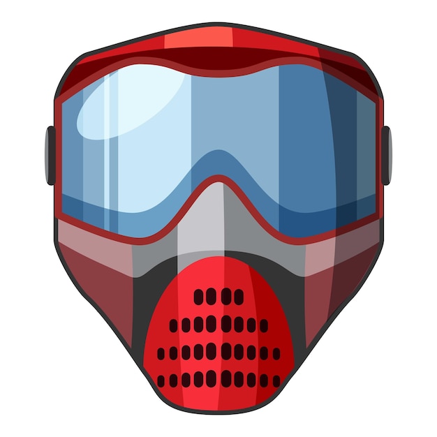 Vector red mask for paintball icon cartoon illustration of red mask for paintball vector icon for web