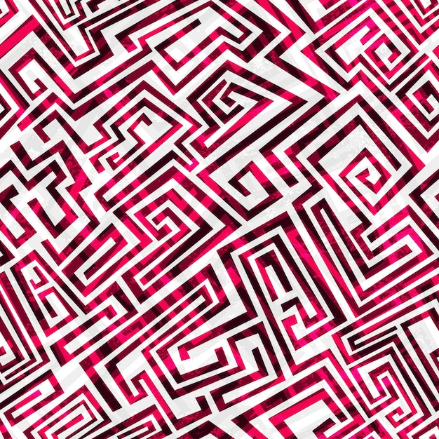 Red maze seamless pattern