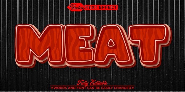 Red Meat Vector bewerkbare tekst-effect sjabloon