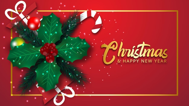 Vector red merry christmas creative background vector design