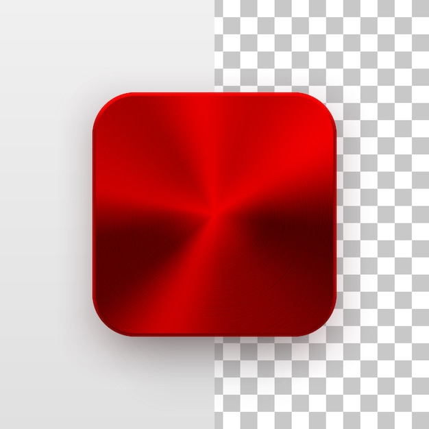 Vector red metal blank app icon