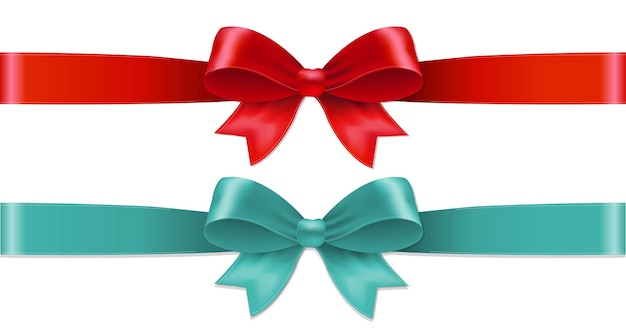 Red And Mint Bow Isolated