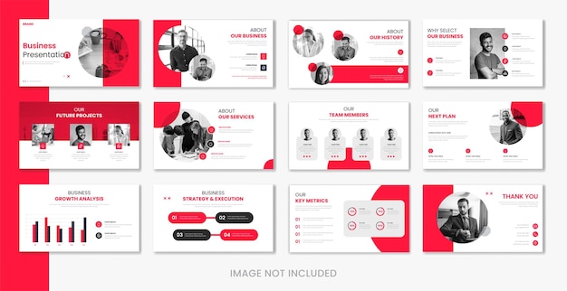 Vector red modern business presentation design