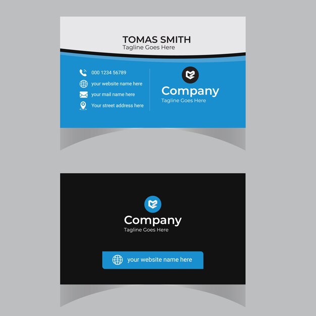 Red modern creative business card and name card horizontal simple clean template vector design