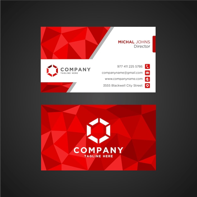 Red modern creative business card and name card,horizontal simple clean template vector design