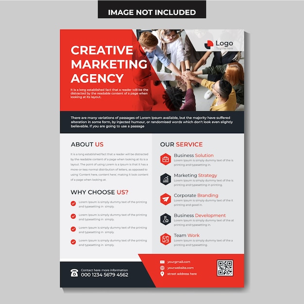 Red modern flyer template