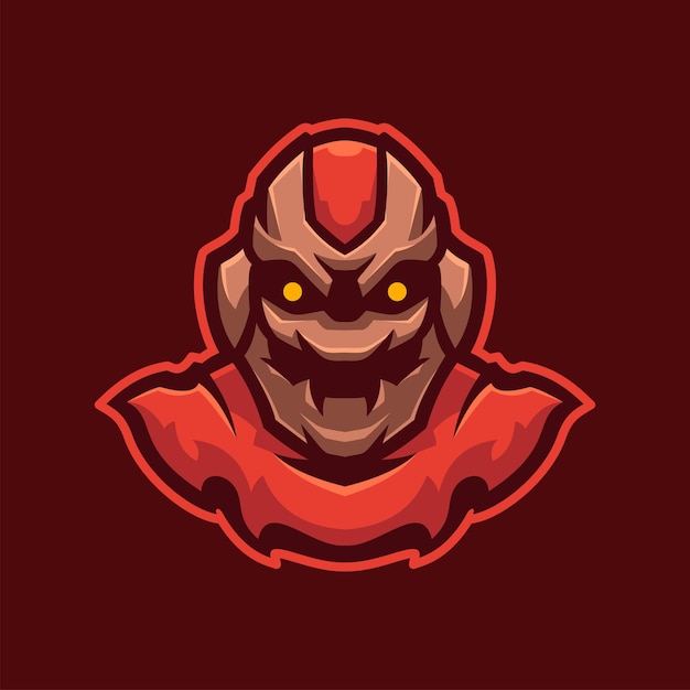 Red Monster Mascot E-sports Logo Character