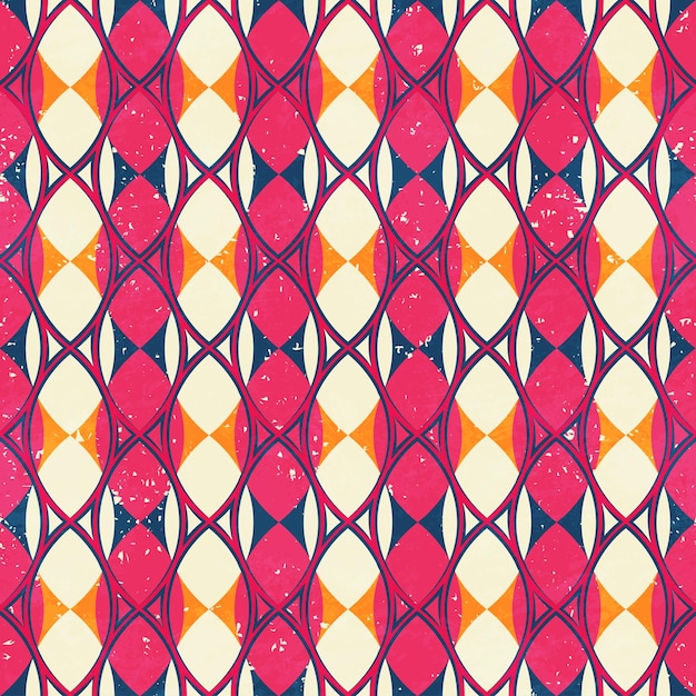 Red mosaic seamless pattern