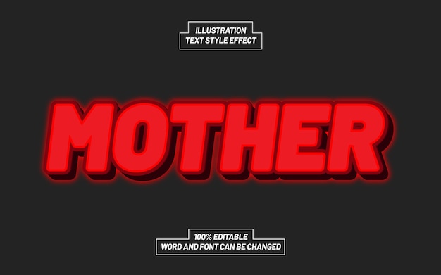 Red Mother Text Style Effect