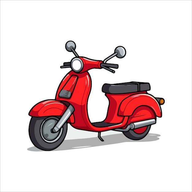 Red motorcycle for caricaturing characters