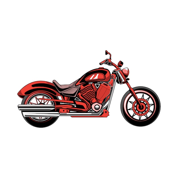 Red Motorcycle Illustration Vector