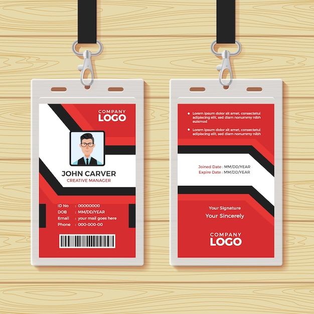 Vector red multipurpose identity card template